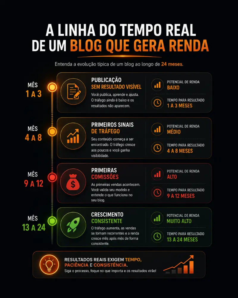 linha do tempo como ganhar dinheiro com blog em 24 meses