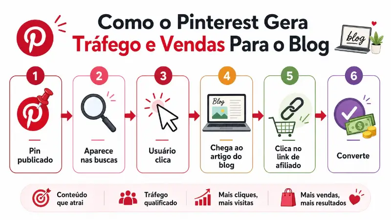 fluxo de tráfego do pinterest para negócios blog e afiliados