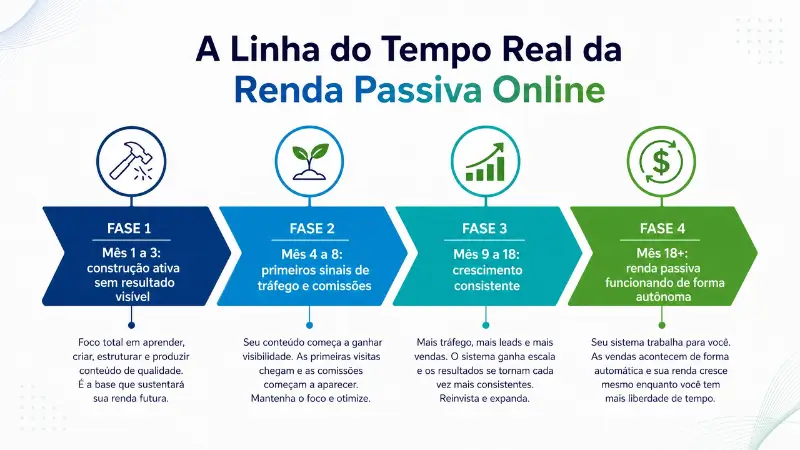  linha do tempo real para construir renda passiva online do zero

