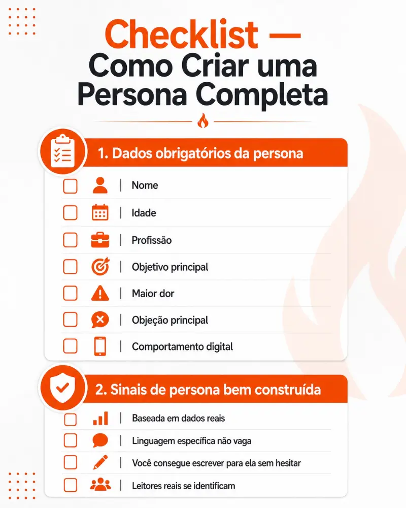 checklist de como criar uma persona completa para marketing digital
