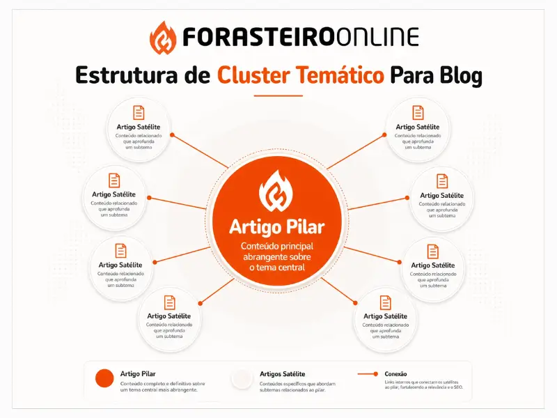 estrutura de cluster temático para estratégia de conteúdo para blog